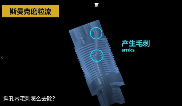 用<a href='http://www.seazj.com' target='_blank'><u>流體拋光機(jī)</u></a>，去除斜孔內(nèi)毛刺