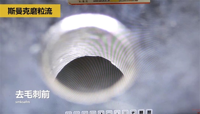 鋁合金<a href='http://www.seazj.com' target='_blank'><u>交叉孔去毛刺</u></a>，<a href='http://www.seazj.com' target='_blank'><u>流體拋光機(jī)</u></a>約20秒一個