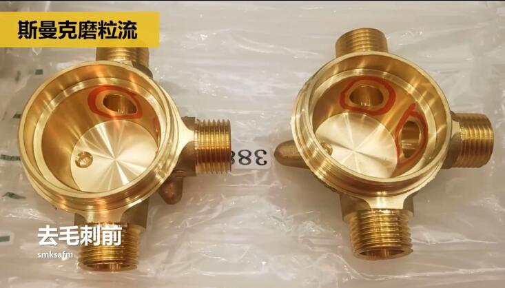 用磨粒流不怕劃傷，銅三通<a href='http://www.seazj.com' target='_blank'><u>交叉孔去毛刺</u></a>